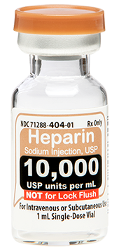 Heparin Sodium Injection, USP 10,000 USP units per 1 mL SDV